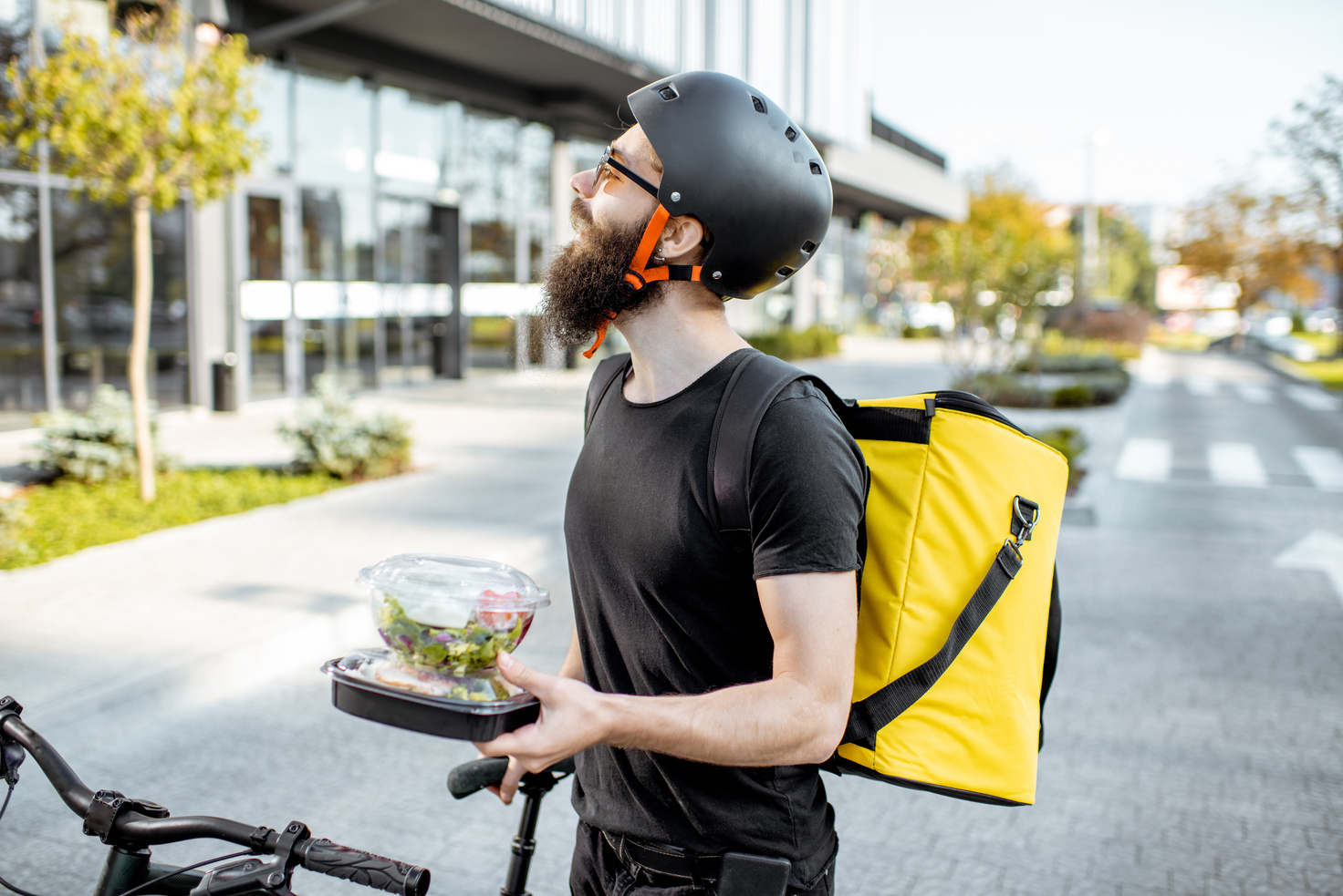 Courier Delivering Takeaway Food